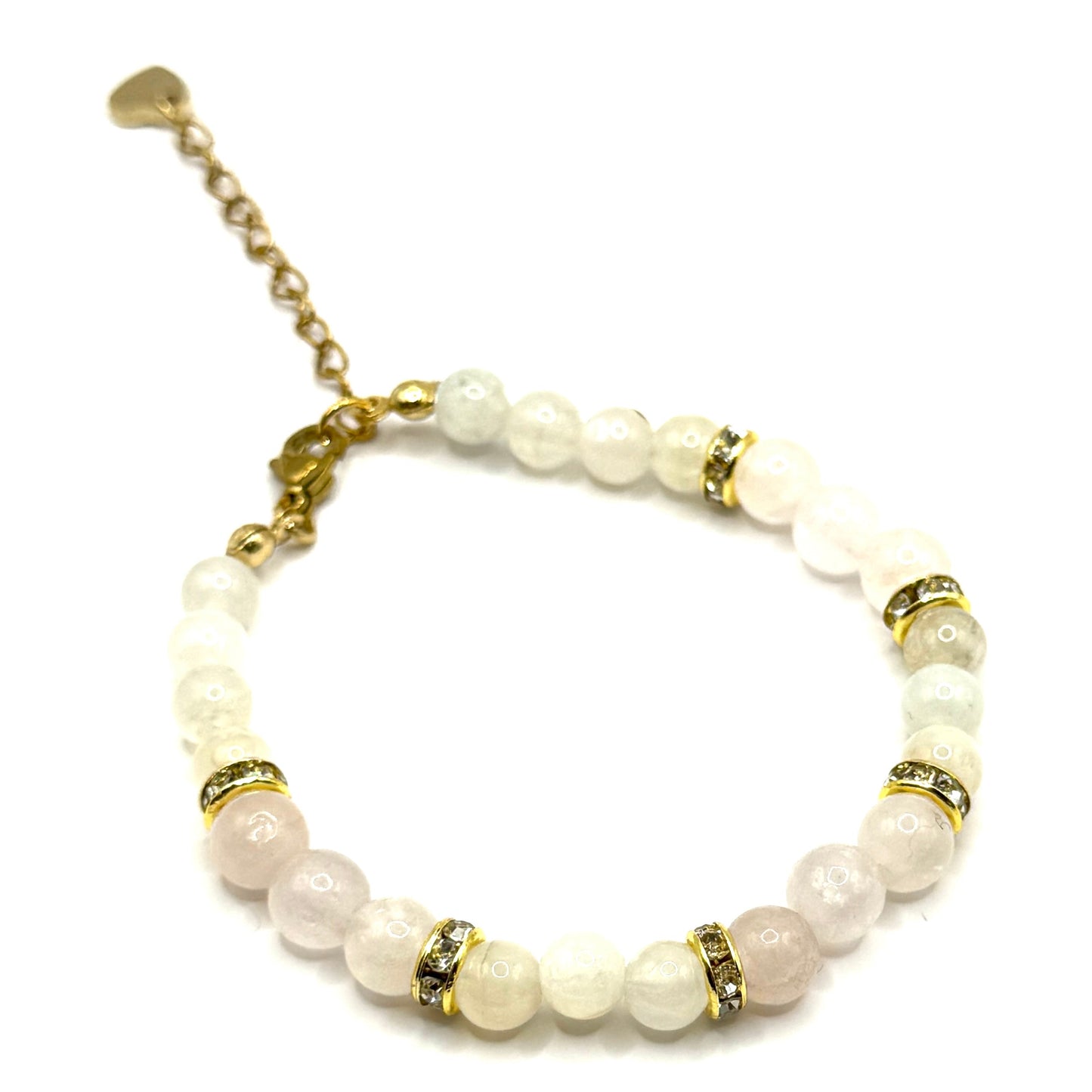 Mondstein-Rosenquartz Armband